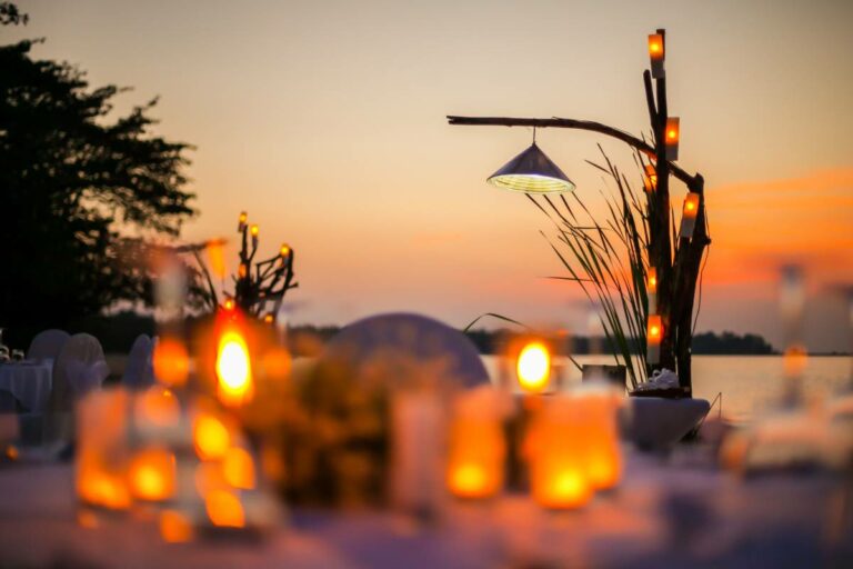 cena romántica en la playa