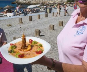 carpaccio de gamba roja